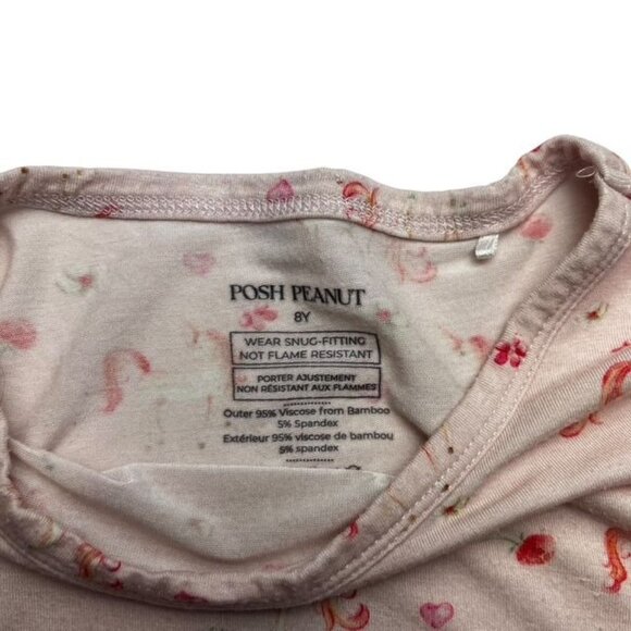 Posh Peanut Pink Unicorns and Flowers Short Sleeve Top Size 8 Years - Picture 4 of 5